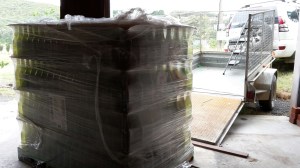 unloading bottles for 2015 vintage